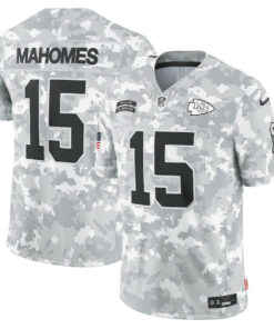 Patrick Mahomes 15 Kansas City Chiefs 2024 Salute to Service Limited Men Jersey - Arctic Camo JS4547 nicesnker