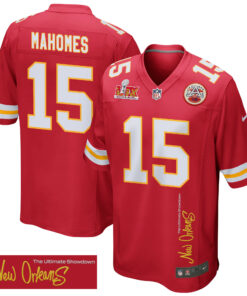 Patrick Mahomes 15 Kansas City Chiefs Super Bowl LIX 'New Orleans - The Ultimate Showdown' EMBROIDERED Game Men Jersey - Red JS2090 nicesnker