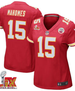 Patrick Mahomes #15 Kansas City Chiefs Super Bowl LIX Women's Jersey - Red JS4670 nicesnker
