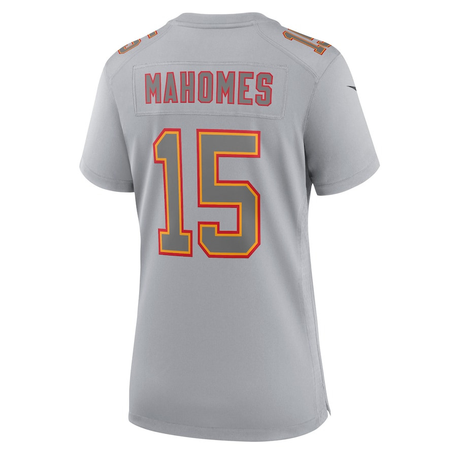 Patrick Mahomes 15 Kansas City Chiefs Super Bowl LVIII Atmosphere Fashion Game Women Jersey - Gray JS2286 nicesnker - Image 3