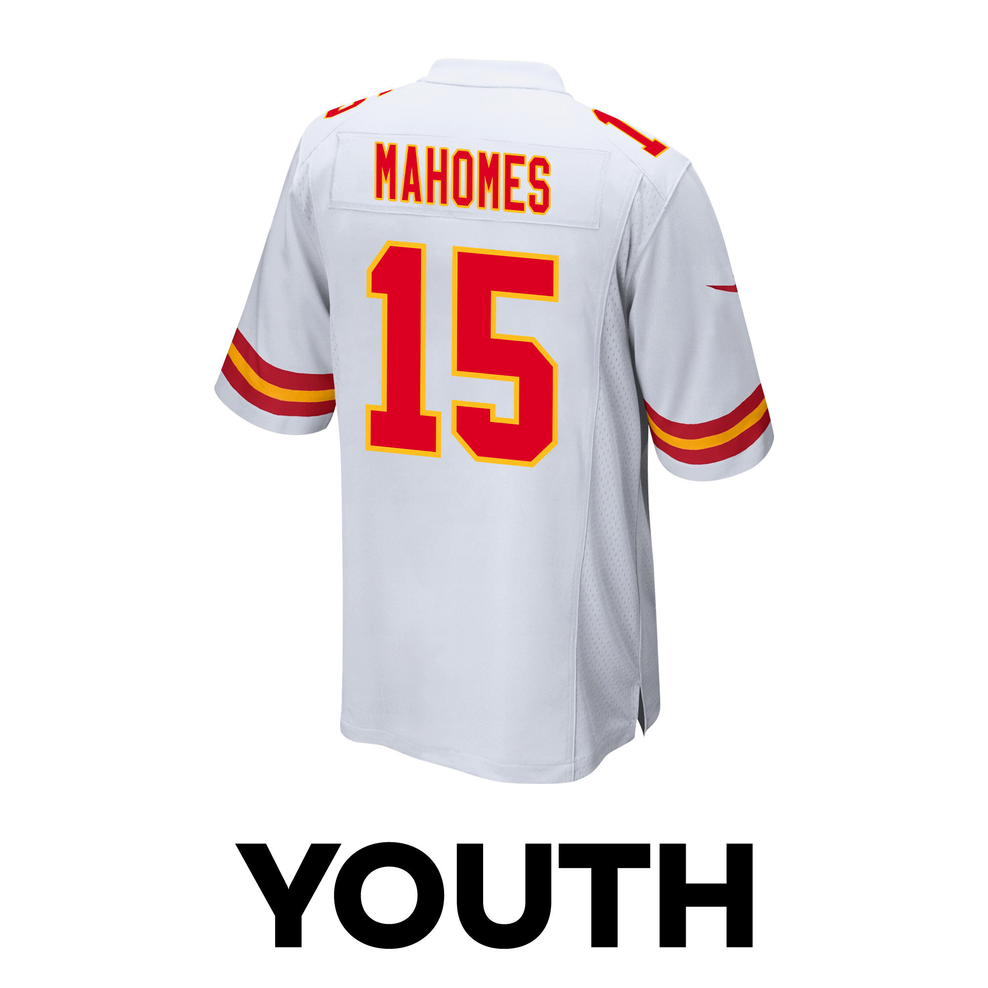 Patrick Mahomes 15 Kansas City Chiefs Super Bowl LVIII Champions 4X Game YOUTH Jersey - White JS6082 nicesnker - Image 3