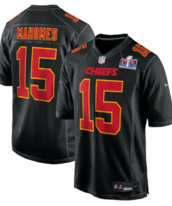 Patrick Mahomes 15 Kansas City Chiefs Super Bowl LVIII Fashion Game Men Jersey - Carbon Black JS3320 nicesnker