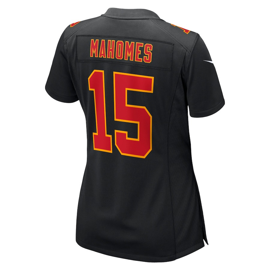 Patrick Mahomes 15 Kansas City Chiefs Super Bowl LVIII Fashion Game Women Jersey - Carbon Black JS2501 nicesnker - Image 3