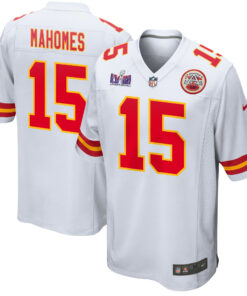 Patrick Mahomes 15 Kansas City Chiefs Super Bowl LVIII Patch Game Men Jersey - White JS3040 nicesnker