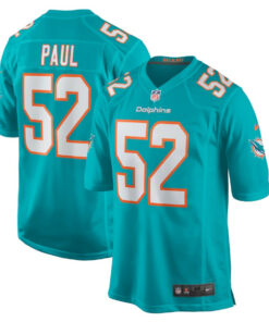 Patrick Paul 52 Miami Dolphins Game Men Jersey - Aqua JS8818 nicesnker