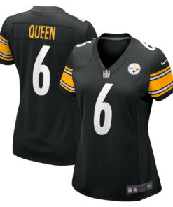 Patrick Queen 6 Pittsburgh Steelers Game Women Jersey - Black JS5949 nicesnker