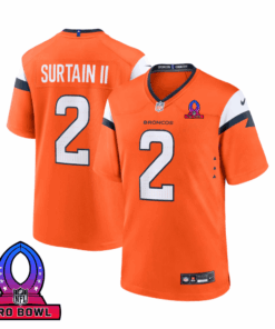 Patrick Surtain II 2 Denver Broncos 2025 Pro Bowl Patch Game Men Jersey - Orange JS6728 nicesnker