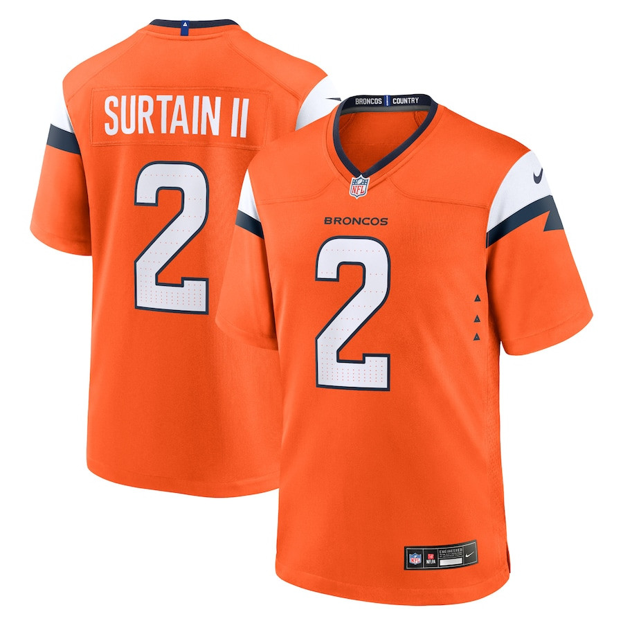 Patrick Surtain II 2 Denver Broncos Game Men Jersey - Orange JS9790 nicesnker