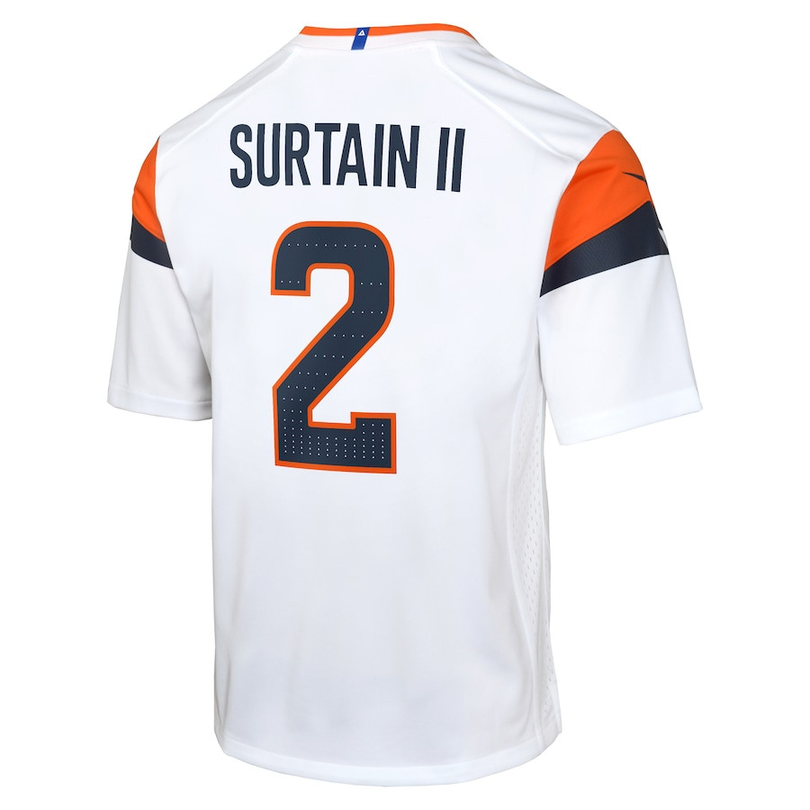 Patrick Surtain II 2 Denver Broncos Game YOUTH Jersey - White JS6777 nicesnker - Image 3