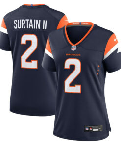Patrick Surtain II 2 Denver Broncos Women Alternate Game Jersey - Navy JS5515 nicesnker