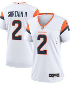 Patrick Surtain II 2 Denver Broncos Women Game Jersey - White JS6004 nicesnker