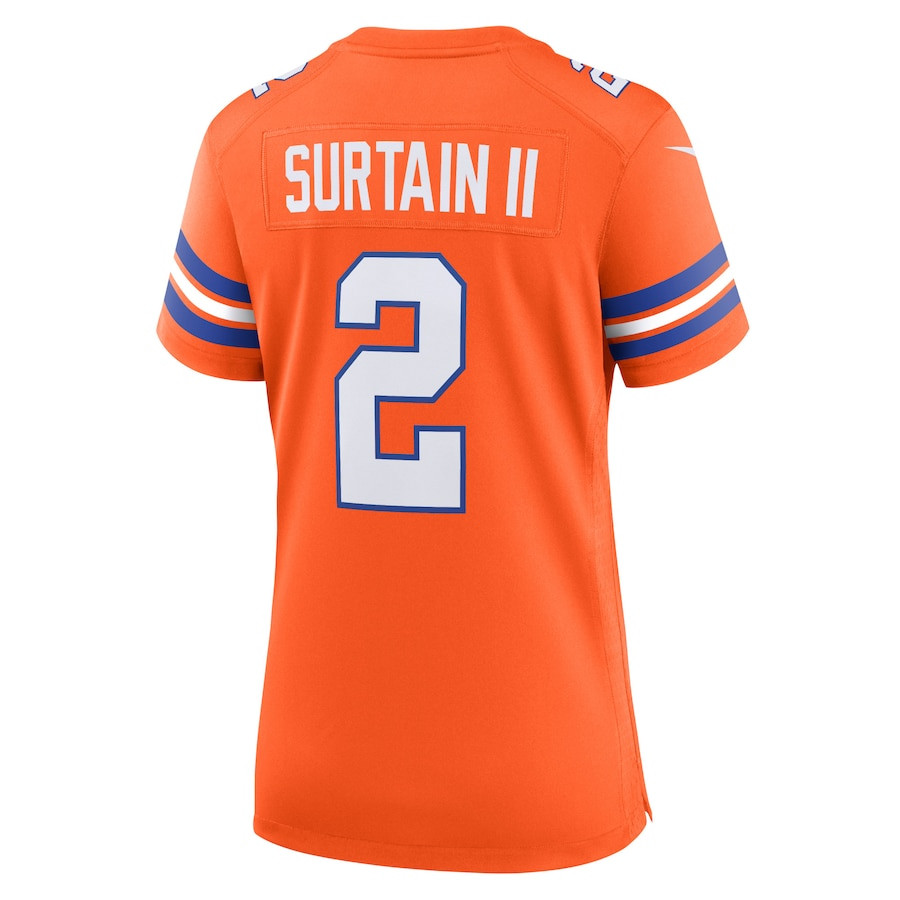 Patrick Surtain II 2 Denver Broncos Women's Mile High Collection 1977 Throwback Player Game Jersey - Orange JS4949 nicesnker - Image 3