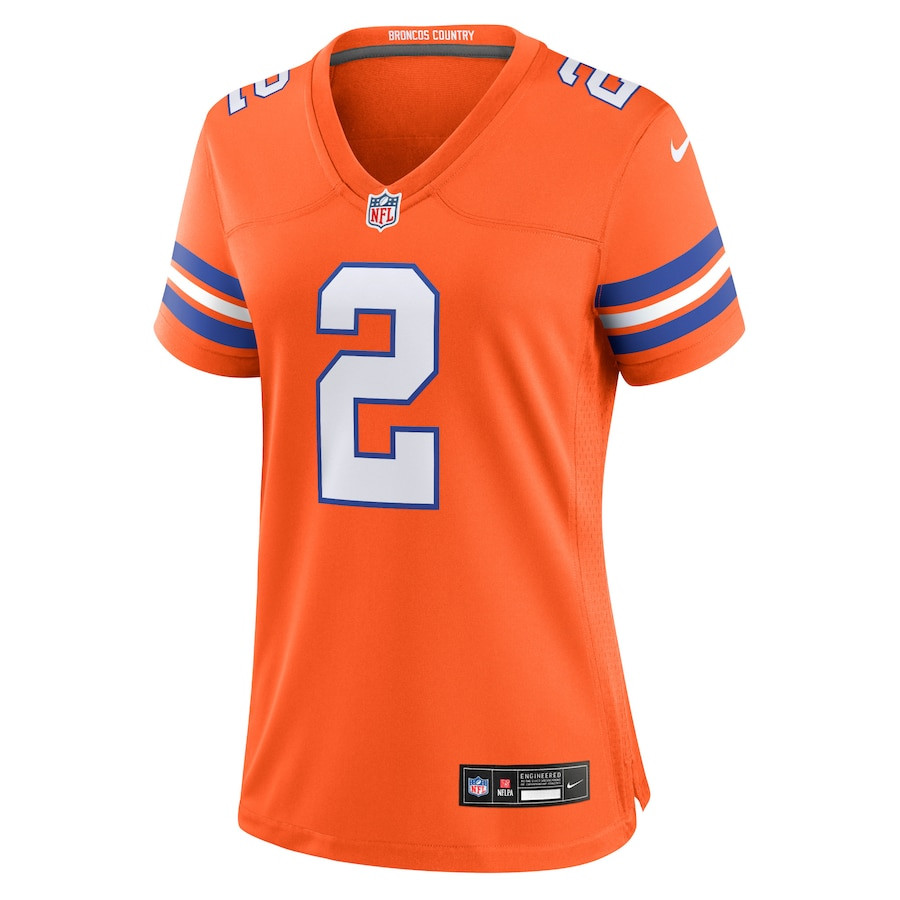 Patrick Surtain II 2 Denver Broncos Women's Mile High Collection 1977 Throwback Player Game Jersey - Orange JS4949 nicesnker - Image 2