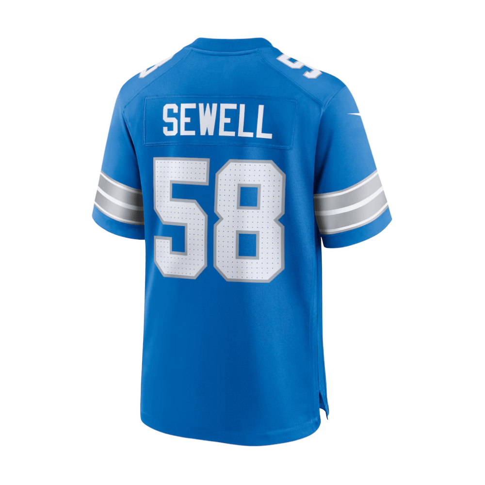Penei Sewell 58 Detroit Lions 2025 Pro Bowl Patch Game Men Jersey - Blue JS2320 nicesnker - Image 3