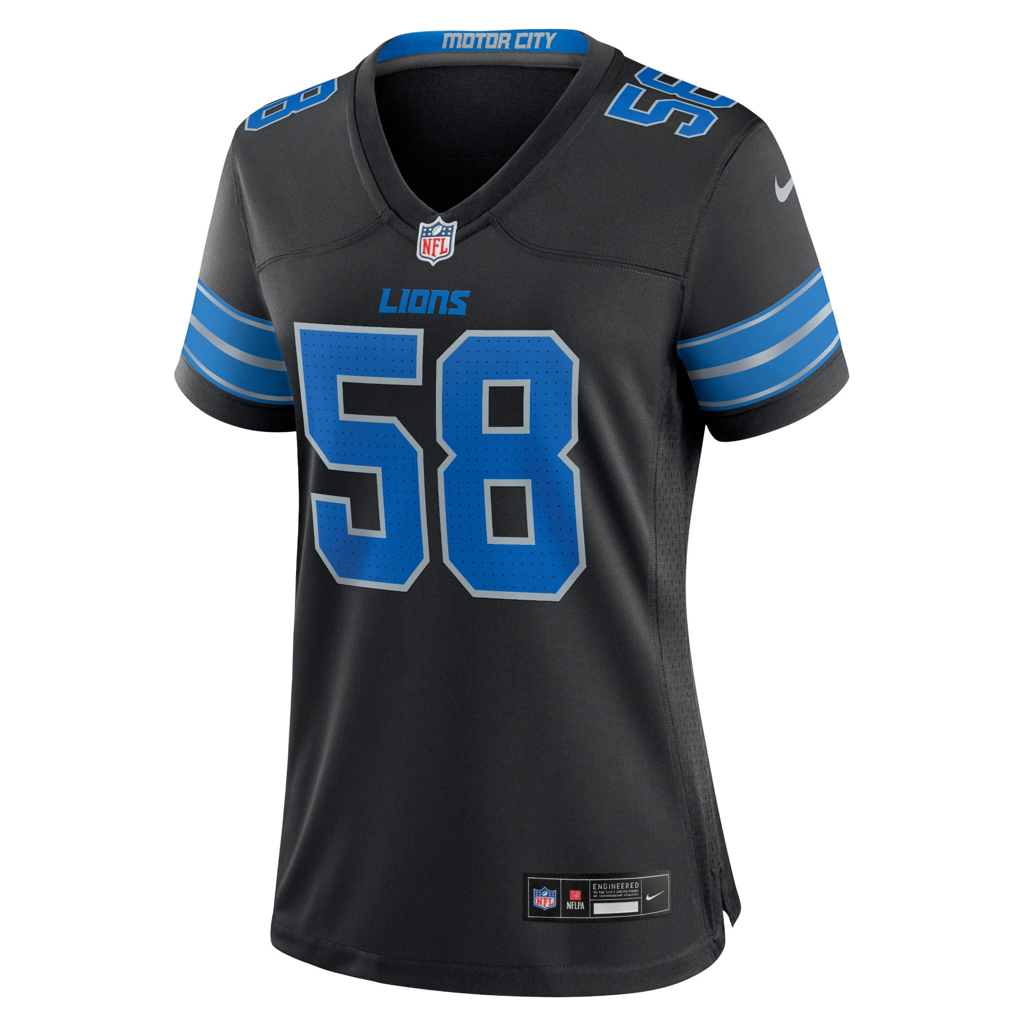 Penei Sewell 58 Detroit Lions Women's Alternate Game Jersey - Black JS8922 nicesnker - Image 2