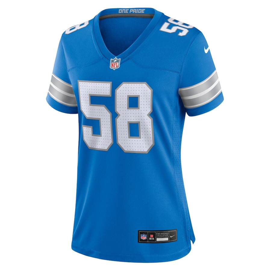 Penei Sewell 58 Detroit Lions Women's Team Game Jersey - Blue JS7342 nicesnker - Image 2