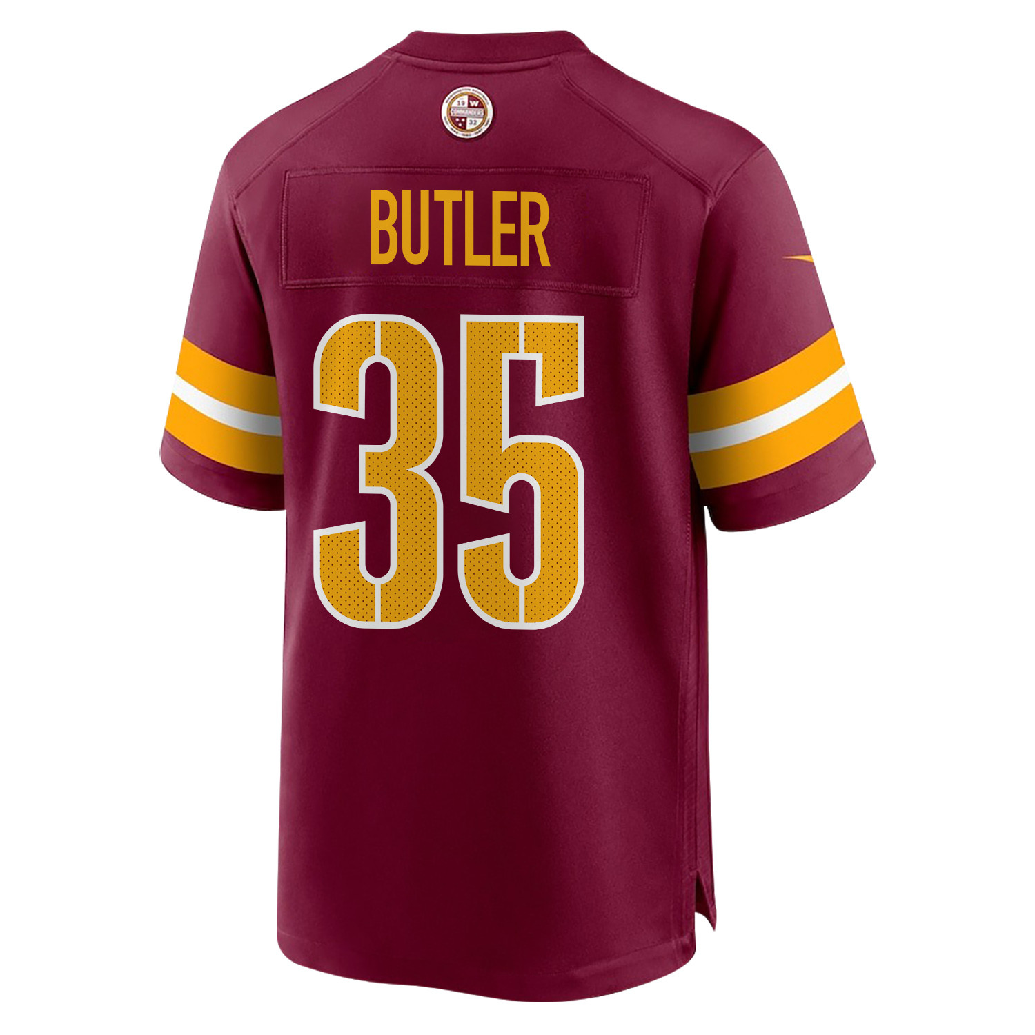 Percy Butler 35 Washington Commanders Super Bowl LIX Champions Patch 'New Orleans - A Symphony of Sport' EMBROIDERED Game Men Jersey - Burgundy JS7933 nicesnker - Image 2