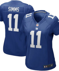 Phil Simms 11 New York Giants Women Game Retired Jersey - Royal JS1864 nicesnker