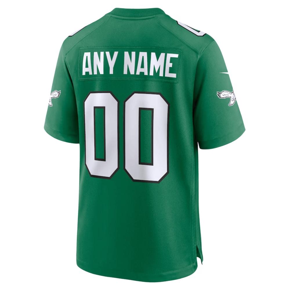 Philadelphia Eagles NFC Championship Patch Alternate Game Men Custom Jersey - Kelly Green JS1872 nicesnker - Image 3