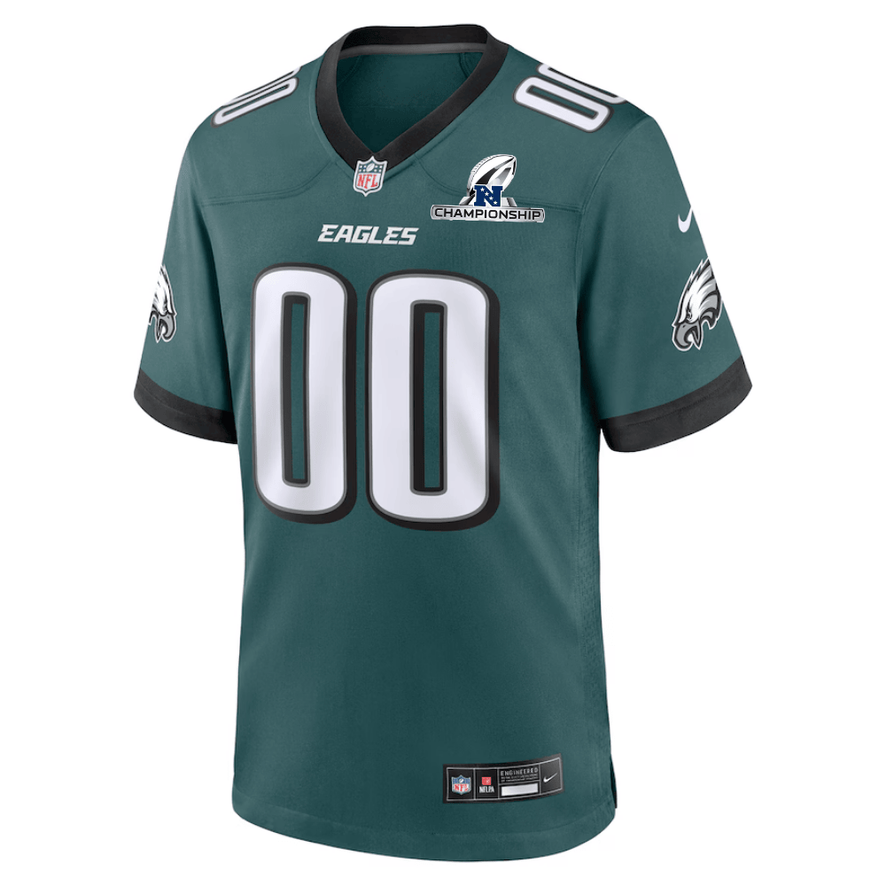 Philadelphia Eagles NFC Championship Patch Game Men Custom Jersey - Midnight Green JS3634 nicesnker - Image 2