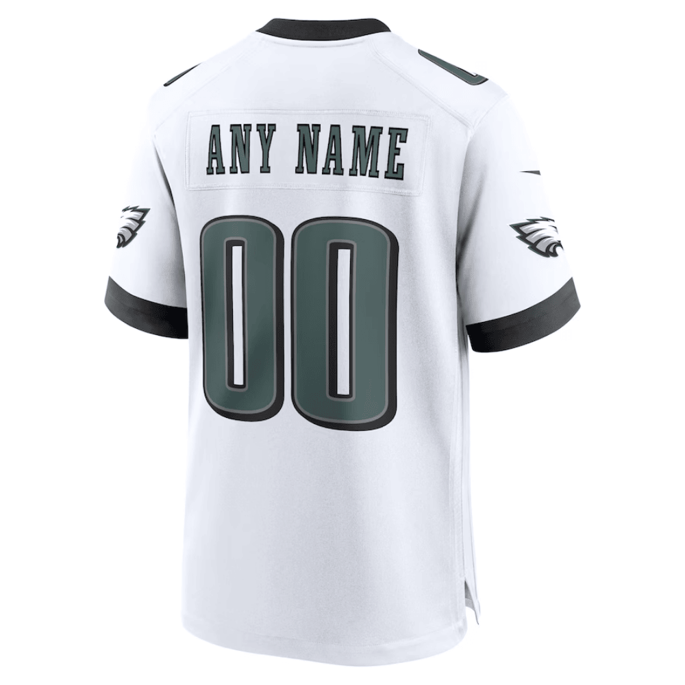 Philadelphia Eagles NFC Championship Patch Game Men Custom Jersey - White JS7550 nicesnker - Image 3