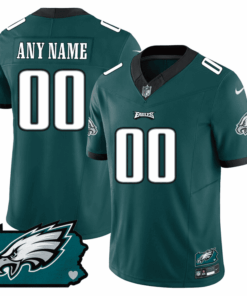 Philadelphia Eagles Pennsylvania State Map Patch Game Men Custom Jersey - Midnight Green JS2029 nicesnker