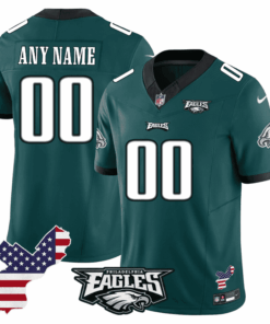 Philadelphia Eagles Philadelphia Patch Game Men Custom Jersey - Midnight Green JS6268 nicesnker
