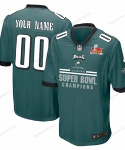 Philadelphia Eagles Super Bowl LIX Champions Ball Game Men Custom Jersey - Midnight Green JS4016 nicesnker