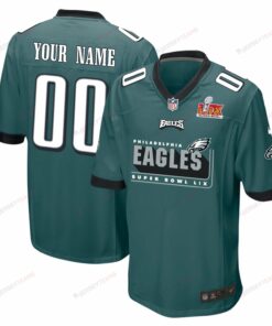 Philadelphia Eagles Super Bowl LIX Champions Big Eagles Game Men Custom Jersey - Midnight Green JS6533 nicesnker