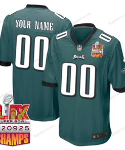 Philadelphia Eagles Super Bowl LIX Champions Patch Game Men Custom Jersey - Midnight Green JS4853 nicesnker