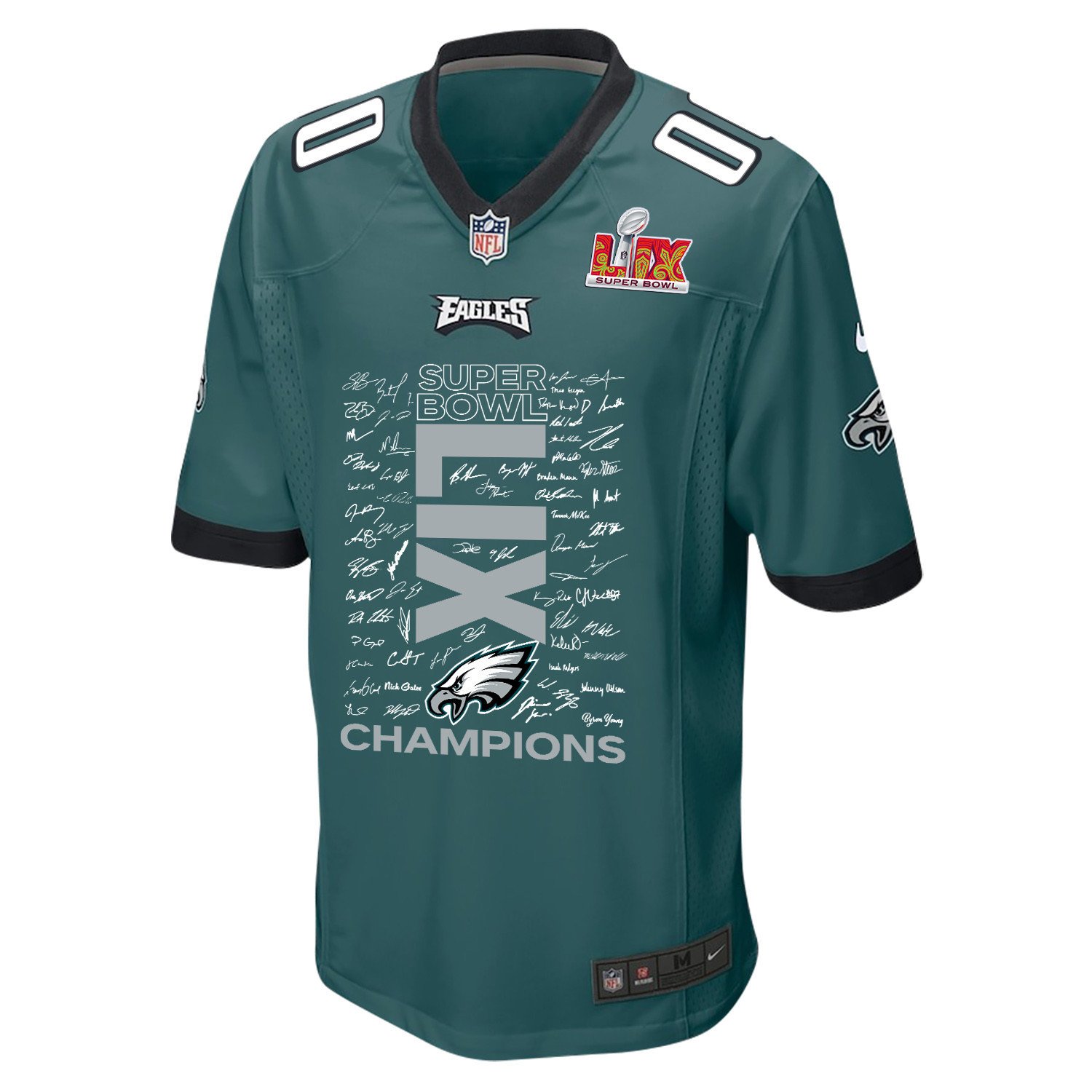 Philadelphia Eagles Super Bowl LIX Champions Roster Autograph Signing Game Men Jersey - Midnight Green JS3914 nicesnker - Image 2
