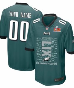 Philadelphia Eagles Super Bowl LIX Champions Roster Autograph Signing Game Men Jersey - Midnight Green JS3914 nicesnker