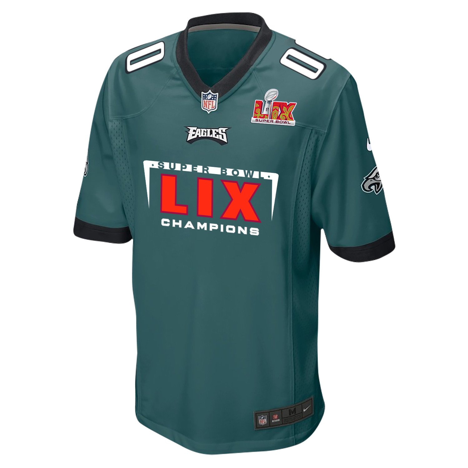 Philadelphia Eagles Super Bowl LIX Champions Simple Style V2 Game Men Custom Jersey - Midnight Green JS4904 nicesnker - Image 2