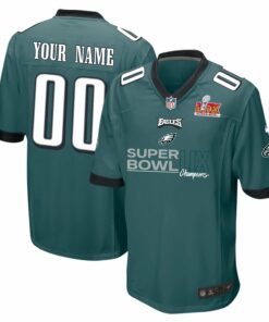 Philadelphia Eagles Super Bowl LIX Champions Under The Lights Game Men Jersey - Midnight Green JS6777 nicesnker
