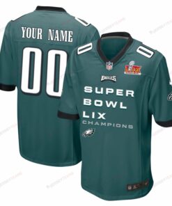 Philadelphia Eagles Super Bowl LIX Champions V3 Game Men Custom Jersey - Midnight Green JS7381 nicesnker