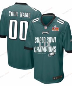 Philadelphia Eagles Super Bowl LIX Champions V5 Game Men Custom Jersey - Midnight Green JS6893 nicesnker