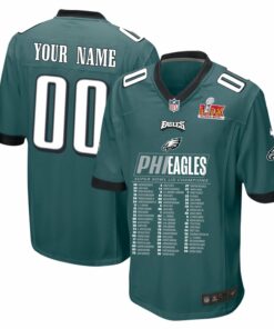 Philadelphia Eagles Super Bowl LIX Eagles Roster Game Men Jersey - Midnight Green JS2980 nicesnker