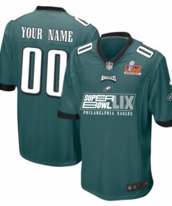 Philadelphia Eagles Super Bowl LIX Game Men Jersey - Midnight Green JS3351 nicesnker