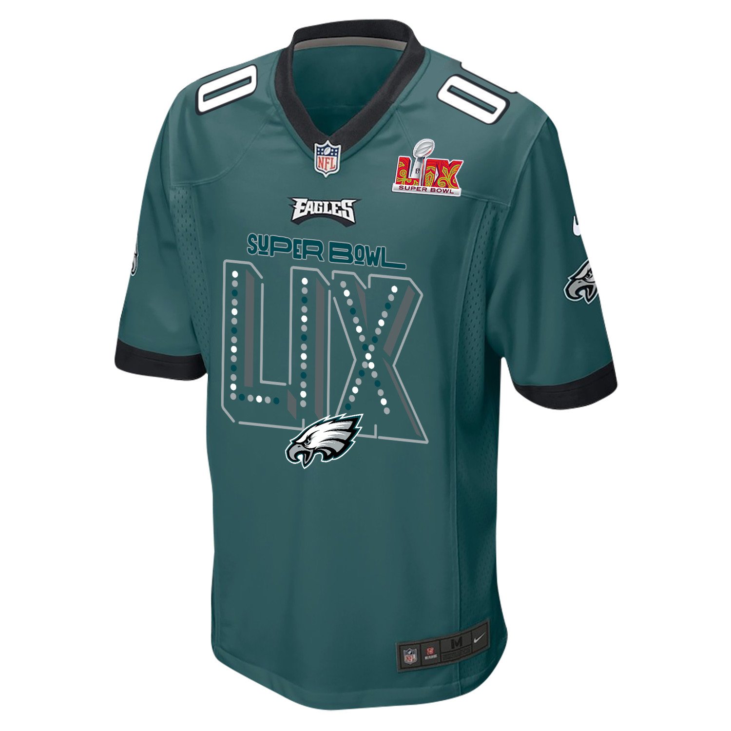 Philadelphia Eagles Super Bowl LIX V2 Game Men Custom Jersey - Midnight Green JS4569 nicesnker - Image 2