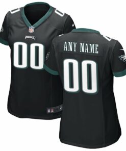 Philadelphia Eagles Women Alternate Custom Game Jersey - Black JS7767 nicesnker