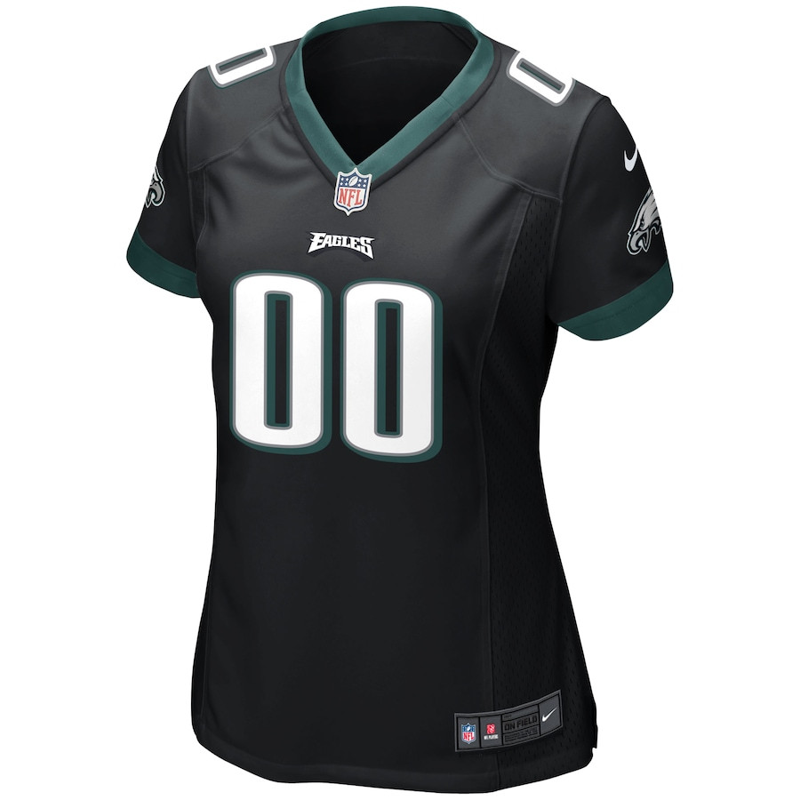 Philadelphia Eagles Women Alternate Custom Game Jersey - Black JS7767 nicesnker - Image 2