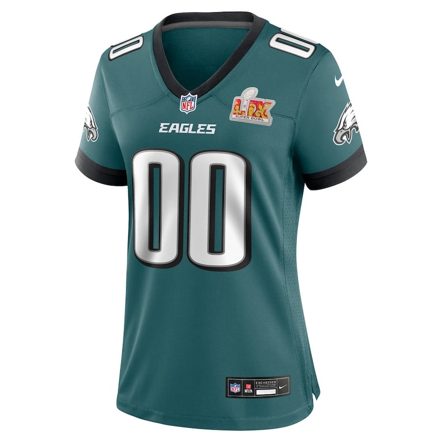 Philadelphia Eagles Women's Super Bowl LIX Custom Game Jersey - Midnight Green JS6676 nicesnker - Image 2