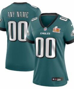 Philadelphia Eagles Women's Super Bowl LIX Custom Game Jersey - Midnight Green JS6676 nicesnker