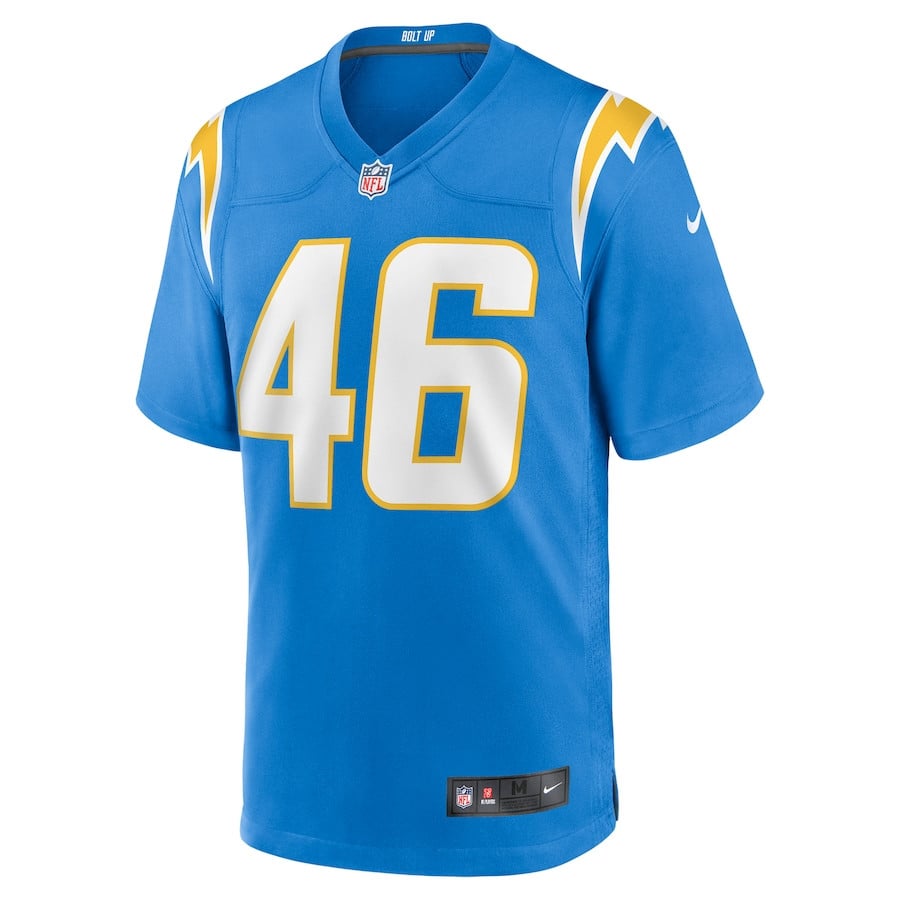 Praise Olatoke 46 Los Angeles Chargers Team Game Men Jersey - Powder Blue JS8829 nicesnker - Image 2