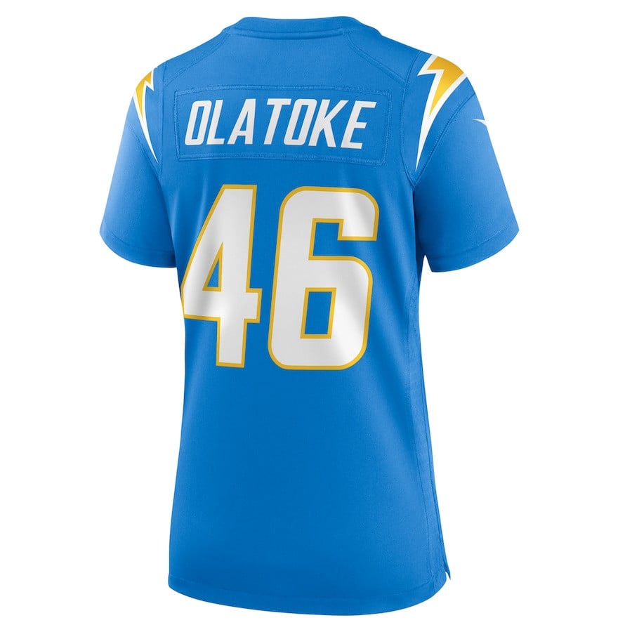 Praise Olatoke 46 Los Angeles Chargers Women's Game Jersey - Powder Blue JS9635 nicesnker - Image 3
