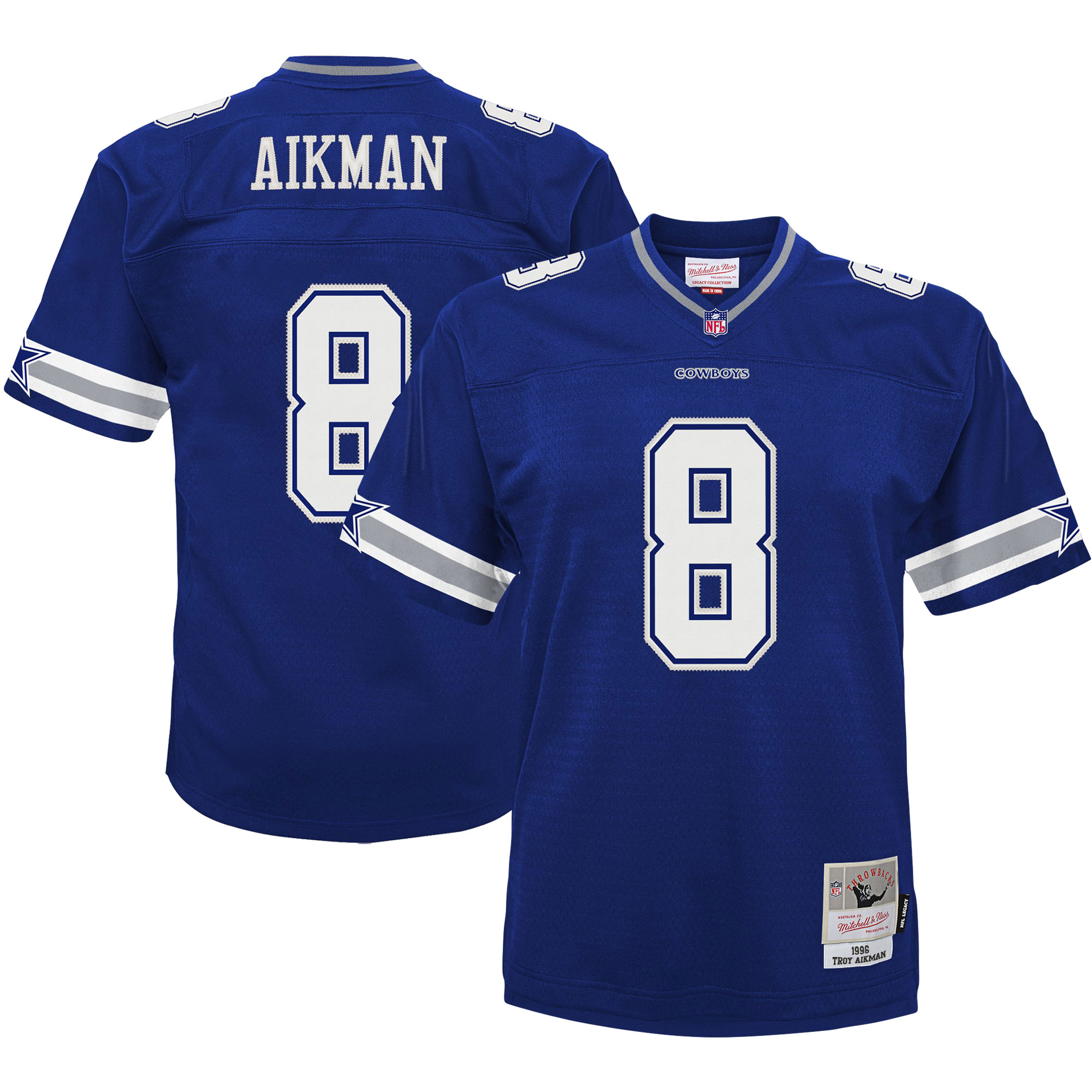 Preschool Dallas Cowboys Troy Aikman Mitchell & Ness Navy 1996 Retired Player Legacy Jersey JS4155 nicesnker