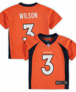 Preschool Denver Broncos Russell Wilson Orange Game Jersey JS5565 nicesnker