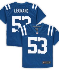 Preschool Indianapolis Colts Shaquille Leonard Royal Game Jersey JS1876 nicesnker