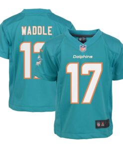 Preschool Miami Dolphins Jaylen Waddle Aqua Game Jersey JS3929 nicesnker