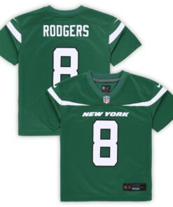 Preschool New York Jets Aaron Rodgers Gotham Green Game Jersey JS1400 nicesnker